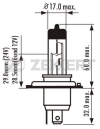 Лампа H4,12V,60/55W P43t стандарт LP-1018